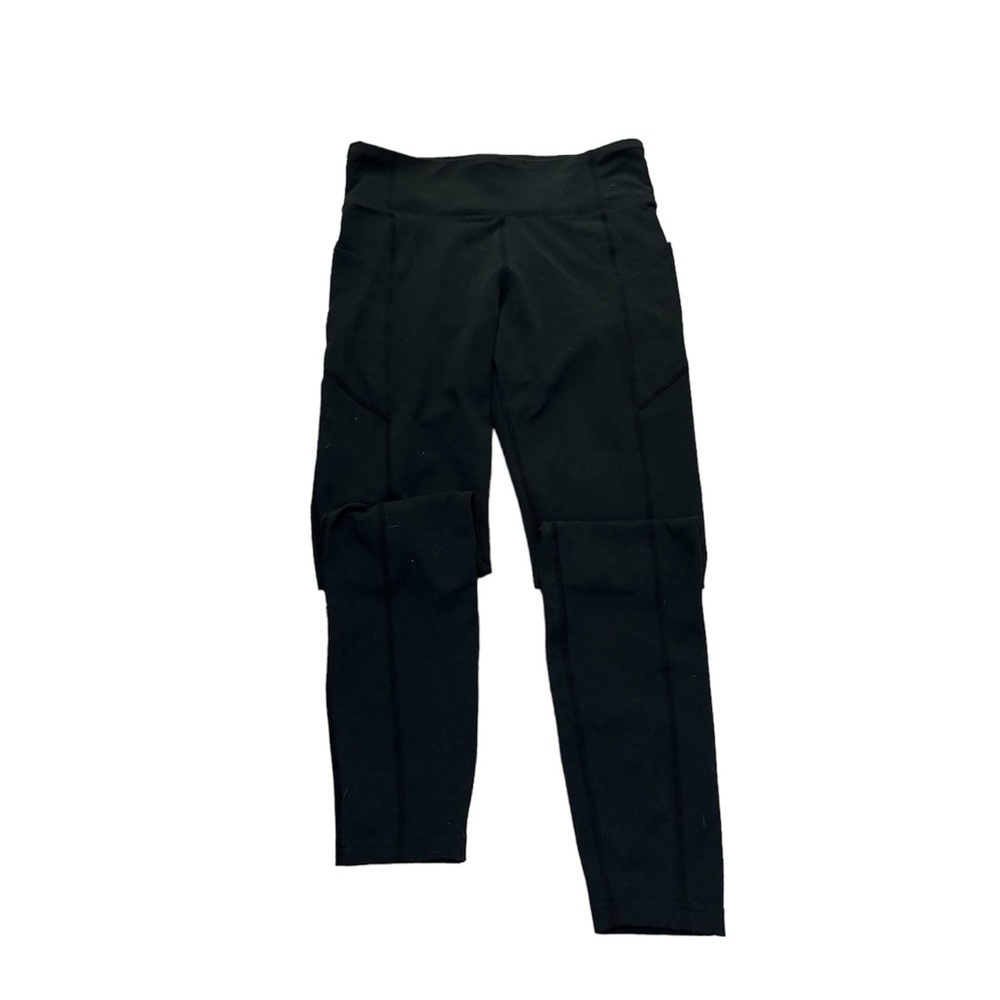 Lands end black active high impact pocket leggings